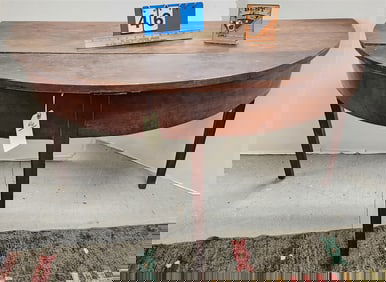 18th C Demi Lune Table 27"H X 47 1/2"W X 23 1/2"D