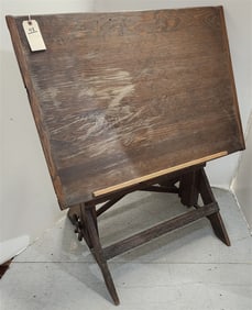 Oak Adjsutable Drafting Table