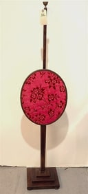 19th C mahog Fire Screen W/ Band Inlay 54 1/2"H X 13 1/2"W