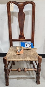 18th C 18tth c Hudson Valley Rush Seat Chair
