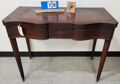 Mahog Console/Dining Table Combo W/ Band Inlay 31"H X 40"W X 20"D