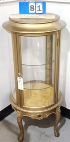 Gilt Vitrine 38 1/2"H X 18"Diam
