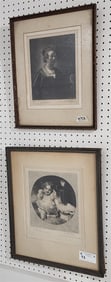Lot 2 Framed Engr- Rembrandt Self Portrait 11 1/4" X 8 3/4" w/ Frame 18 1/4" X 15" + Sir Thomas