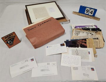 Lot Ephemera Composer David Diamond + Framed Musical Score