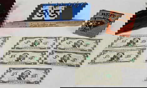 Lot US Currency 2-1963A$1, 5-1976 $2