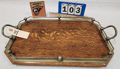 Oak Serving Tray 3 1/2"H X 21"W X 13"D