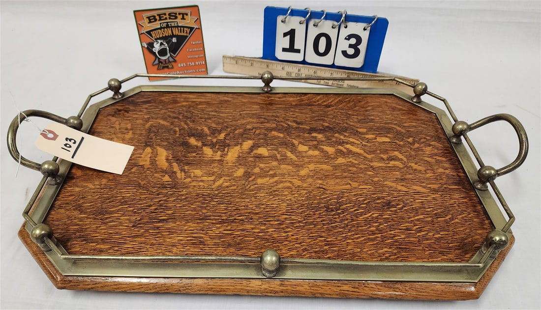 Oak Serving Tray 3 1/2"H X 21"W X 13"D (1 of 2)