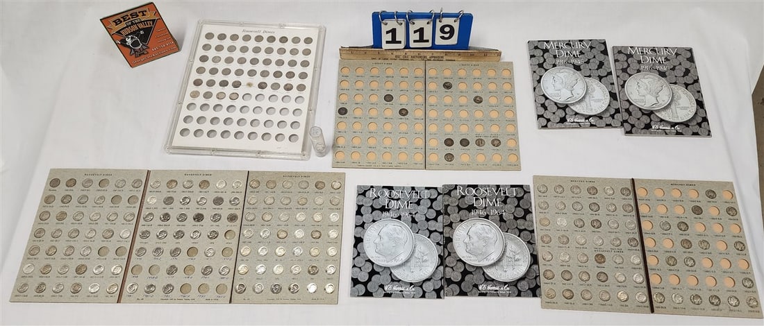 Tub 338 Silver Dimes 7 Liberty, 100 Mercury + 231 Roosevelt (1 of 4)