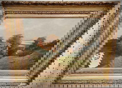 Framed O/C Landscape Sgnd C. Hanson 1897 12" X 16" W/ Frame 17 1/2" X 21 1/2"