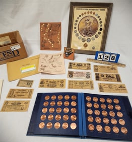 Bx Coins  Framed US 20th C Coins, Official Wildlife Of The US Mint Set 1974, Calif Gold Rush Of 1848