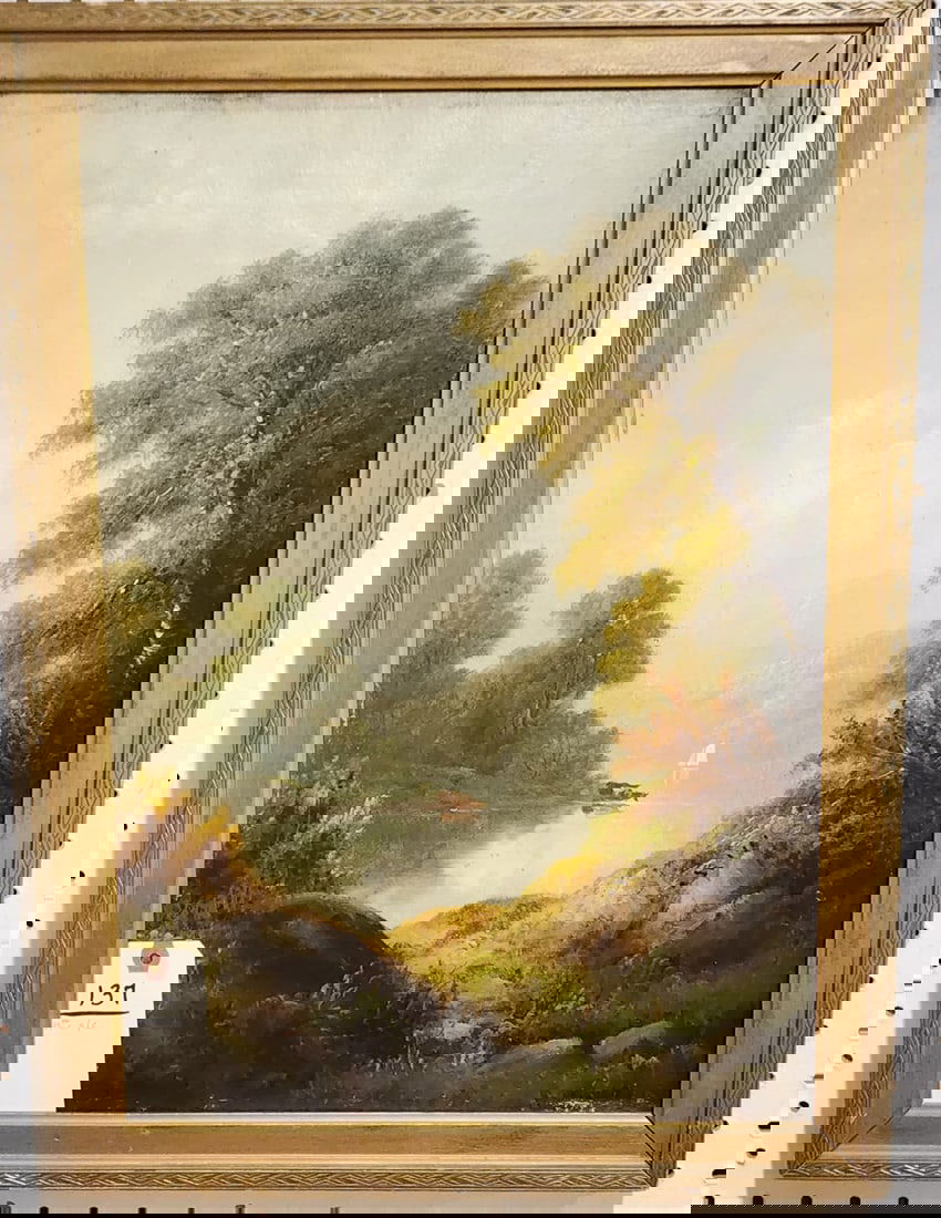 Framed  19th C O/C Landscape 20" X 14" W/Frame 22 1/2" X 16 1/2" (1 of 1)