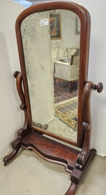 Empire Mahog Cheval Mirror 56"H X 31"W X 24 1/2"D