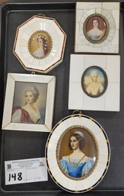 Tray 5 Mini Ptgs 3 1/4" X 2 1/2" W/ Frame 5" X 4 1/4",  2 3/4"X 2 1/4" W/ Frame 4" X 3 1/4", 1 3/4"