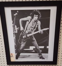 Framed Photo Of Keith Richards 1981 Sgnd Mark Weiss 17 1/2" X 11 1/2"