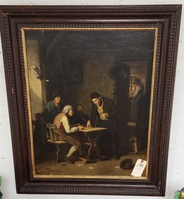 Framed O/C Interior Sgnd H. Bethke 1878 28" X 22"