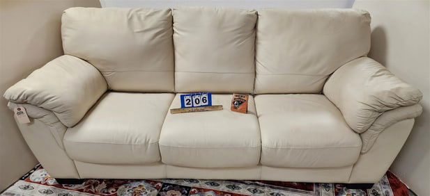 Italsofa Leather Uphols Sofa Bed 35"H X 6'5"W X 24"D