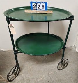 Wrought Tri Angular Barcart W/ 2 Metal Trays 31"H X 23"W X 28"D
