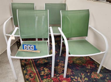 Set 4 Metal Frame Patio Chairs