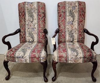 Pr QA Style Armchairs 43"H X 2'W X 18"D