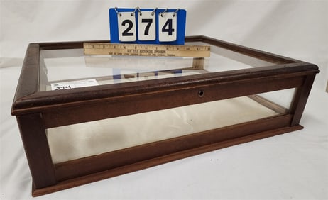 Walnut Counter Top Showcase 6"H X 23"W X 18"D