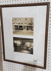 Framed 2 Early Photos- Car Garage