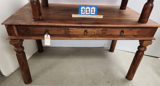 Indo Teak3 drawer Table 30 1/2"H X 55"W X 31 1/2"D