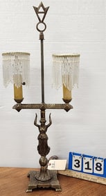 Cast Iron Figural Table Lamp 29"H X 10"W X 5"D