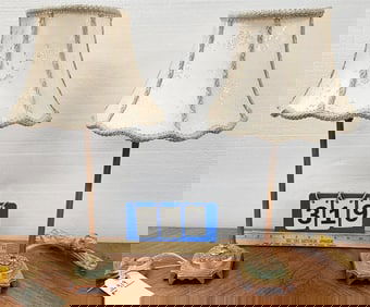 Pr Boudoir Lamps 18"