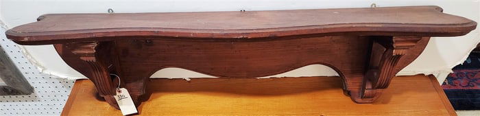 19th C Pine Wall Shelf 12"H X 45 1/2"W X 10"D