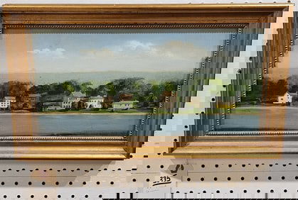 Framed O/B Landscape Sgnd Chicione 8" X 16" W/ Frame 10 1/2" X 19"