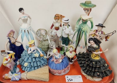 Tray Mid Century Porcelain Figurines
