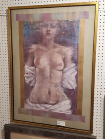 Framed Pastel "Bound Madonna" Sgnd Le Hart '83 38 1/2" X 27" W/ Frame 48 1/2" X 29"