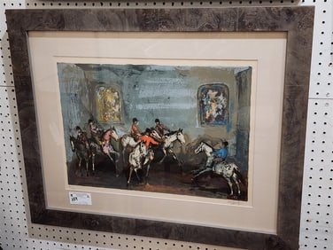 Framed Litho "Le Manege Des Chevaux"