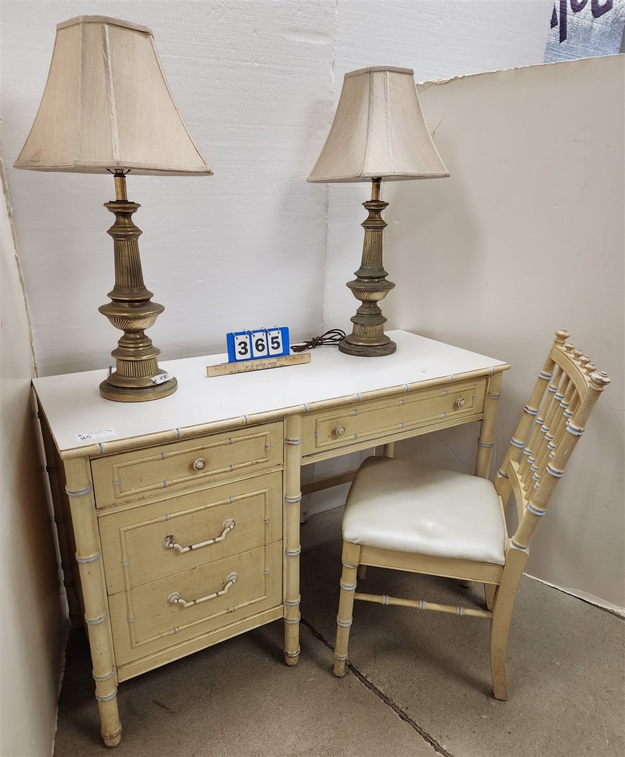 Faux Bamboo Desk 30"H X 46 1/2"W X 19"D: Faux Bamboo Desk 30"H X 46 1/2"W X 19"D