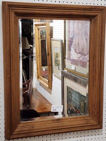 Pine Framed Bevelled Mirror 30" X 24"