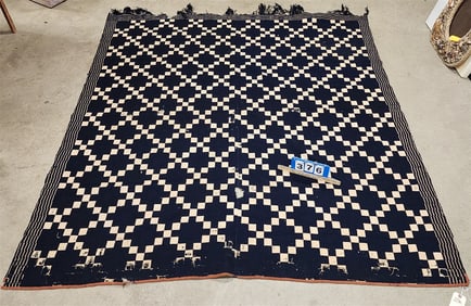 19th C Jacquard Coverlet 6' X 6'8"