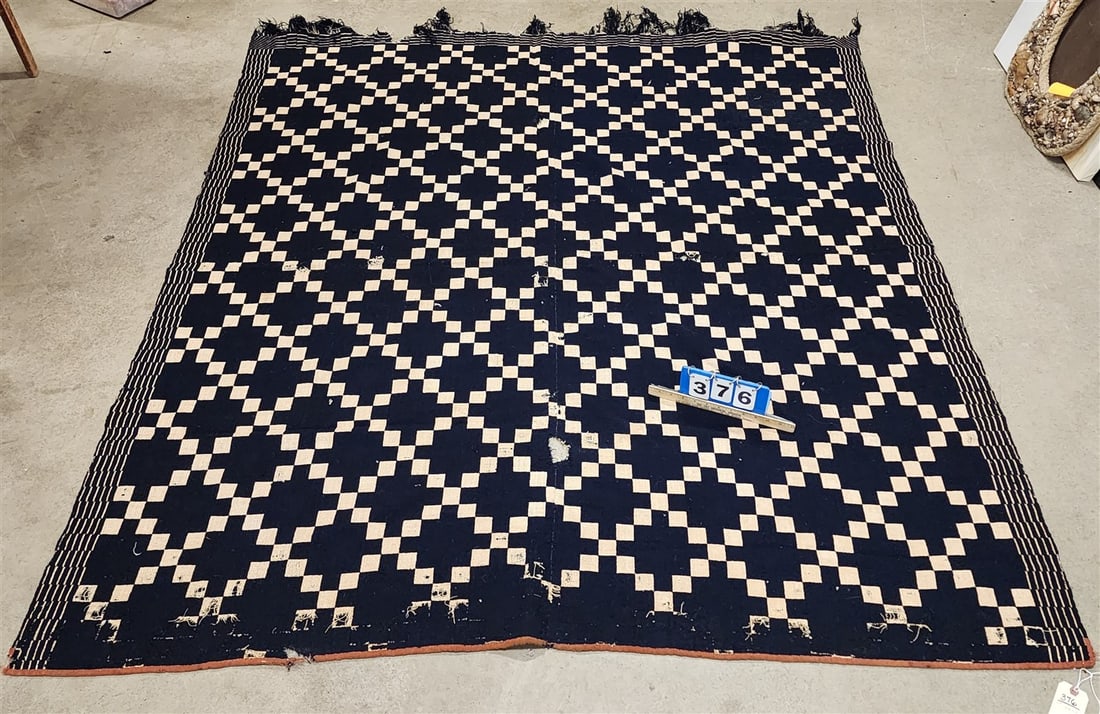 19th C Jacquard Coverlet 6' X 6'8" (1 of 3)