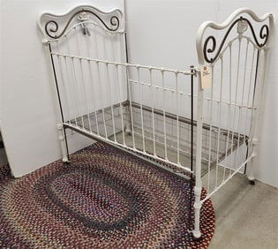 Iron + Brass Crib 50"H C 54"W X 29 1/2"D