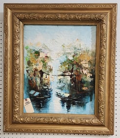 Framed O/C Abstract Sgnd Chanhune 2' X 18 1/2" W/ Frame 30 1/2" X 26 1/2"