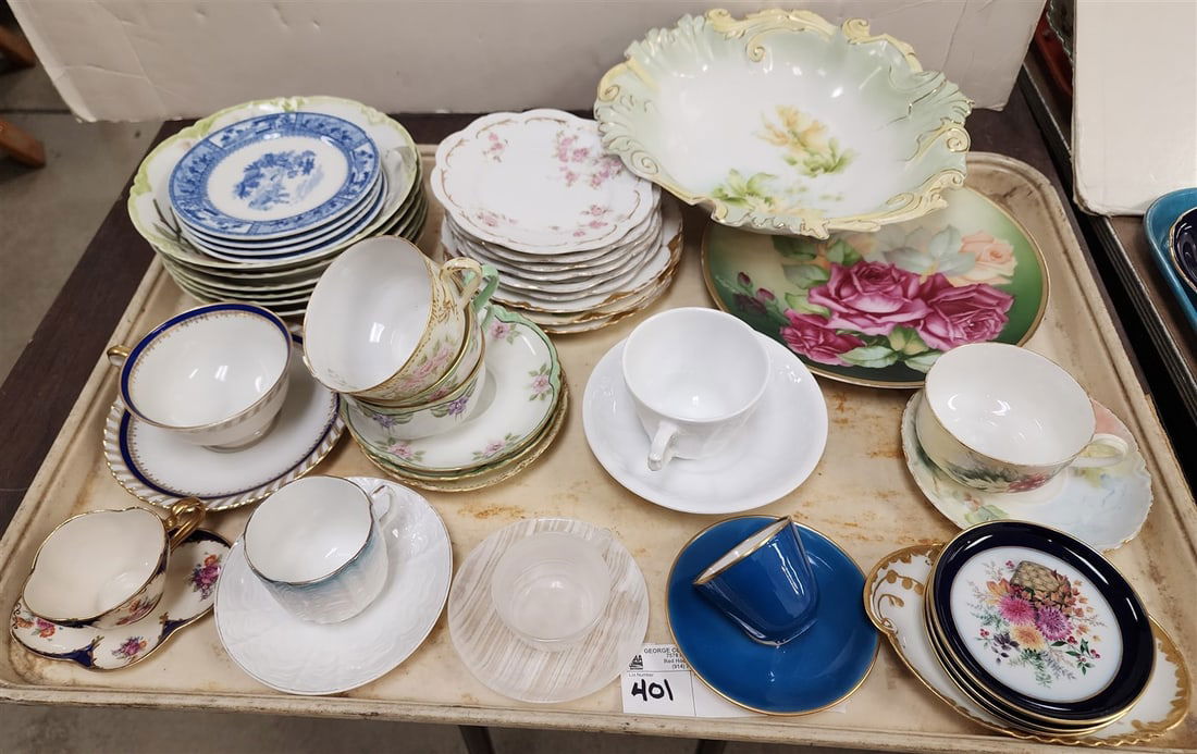 Tray Cups/ Saucers, Limoges Soup Bowls German Hand Enameled Bowl Etc (1 of 10)