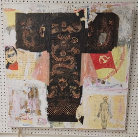 Mixed Media Collage O/C 34"Sq