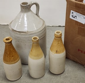 Bx Stoneware Jug + 3 Bottles