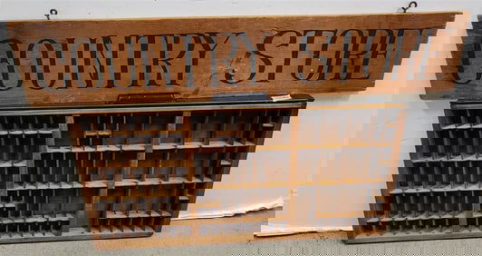 Bx Hand Ptd Saw, Country Store Sign, Printer Tray 32 1/2" X 16 1/2" Etc