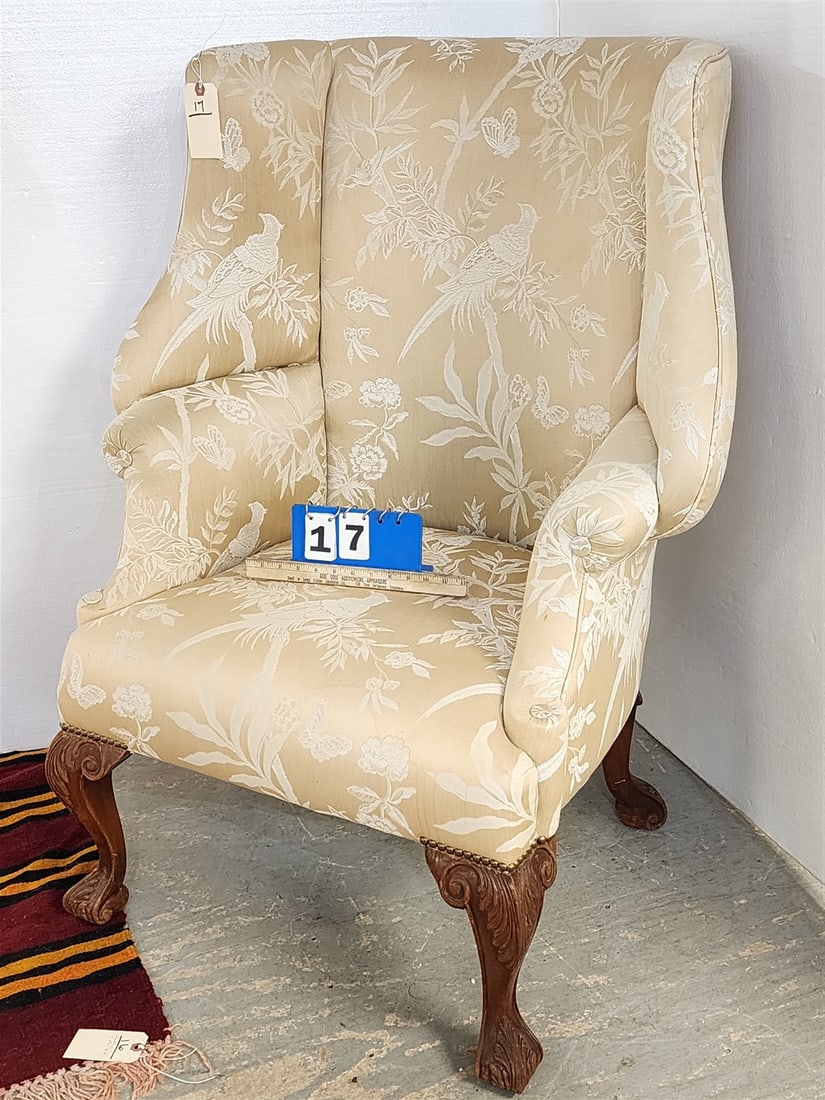 Uphols. Wing Chair  45" H X 35 1/2" W X 23" D (1 of 3)