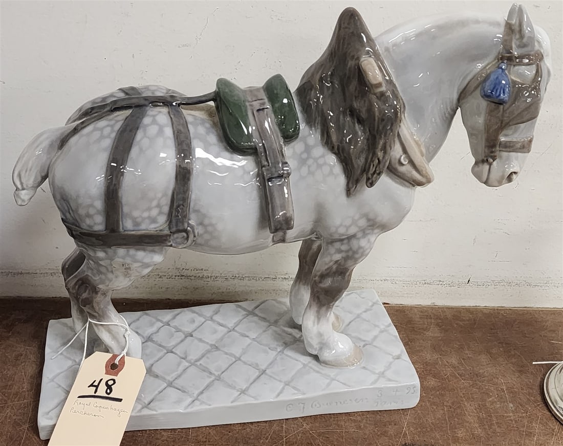 Royal Copenhagen Percheron Horse Figurine 11 1/2" H X 13" W X 4 1/2" D (1 of 2)