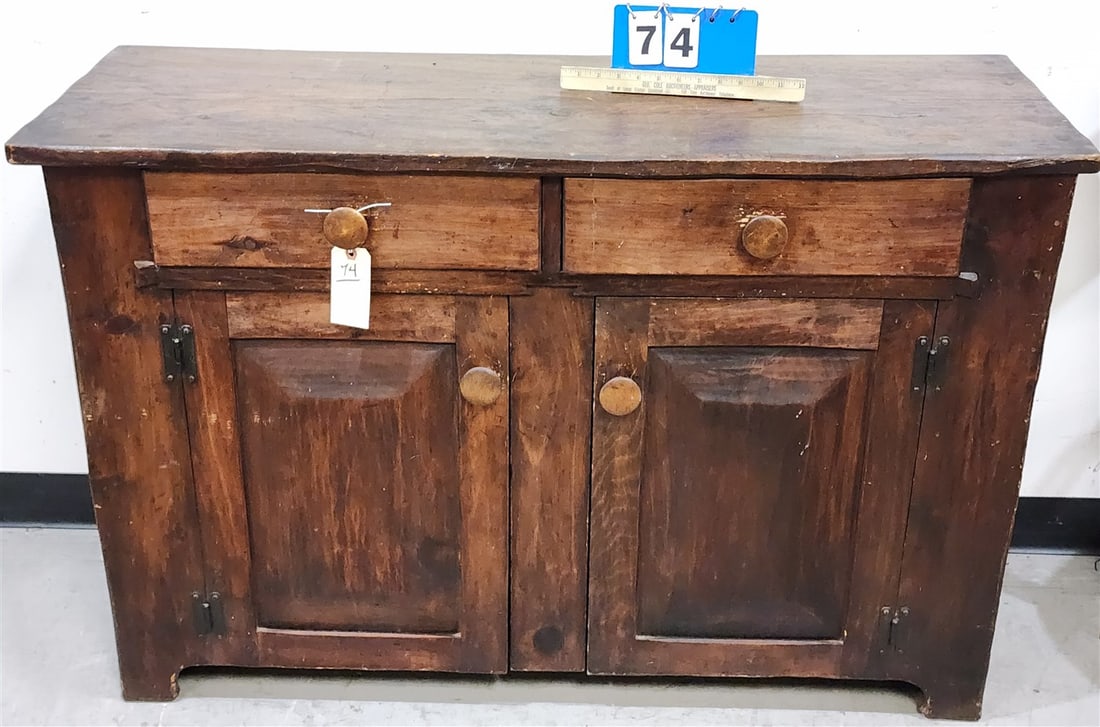 Vintage Hunt 2 Drawer Over 2 Door Cabinet 31 1/2" H X 4' W X 17" D (1 of 4)