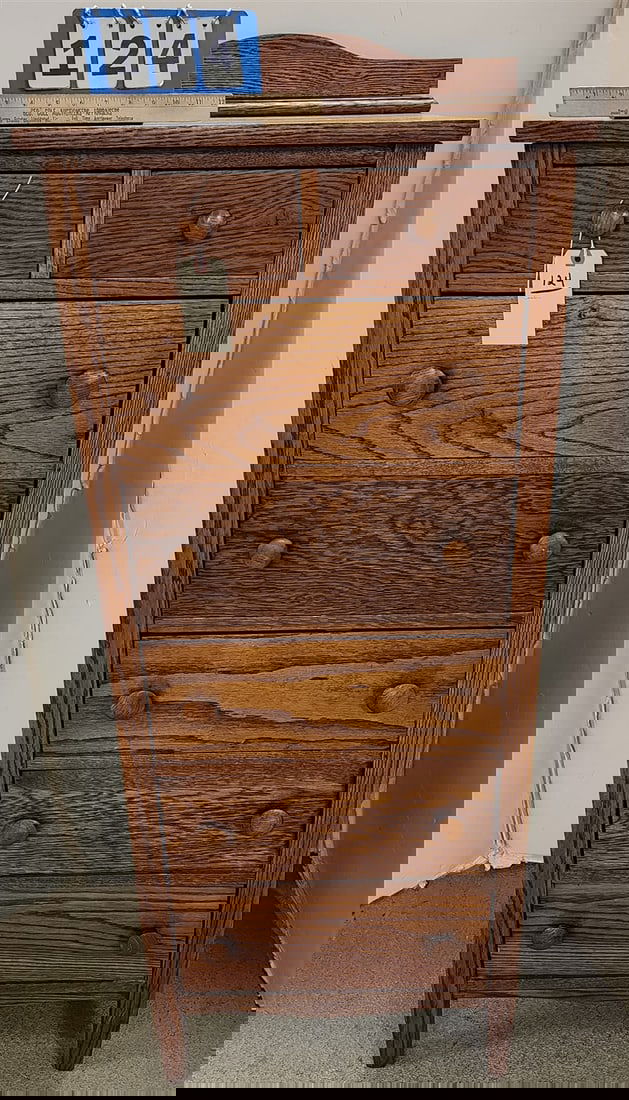 Oak 7 Drawer Chest 55 1/2" H X 22" W X 18" D (1 of 3)