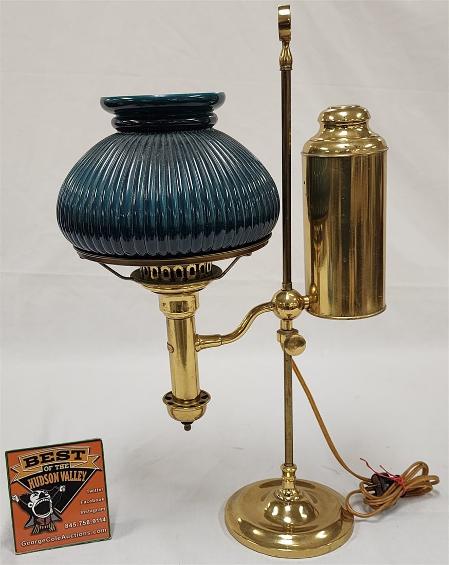 Vintage Berlin Brass Student Lamp 20 1/2" (1 of 2)