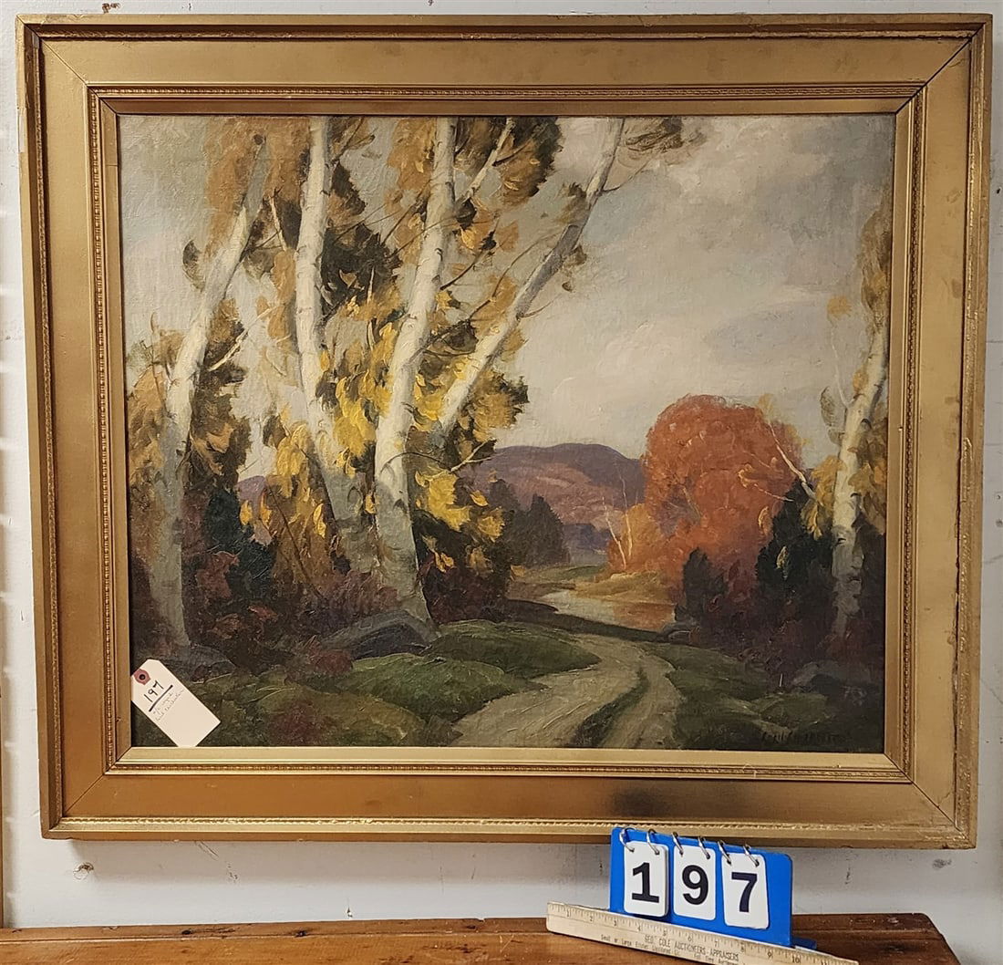 Framed O/C Landscape Sgnd Cecil Chichester 25" X 30" w/Frame 31 1/2" 36 1/2" (1 of 2)
