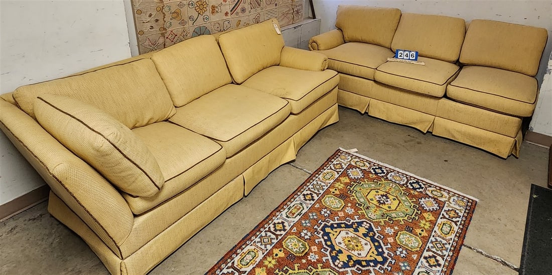 Charles Stuart Co. 2 Part Sofa 33" H X 7' L X 22" D + 33" H X 6'4" L X 22" D (1 of 4)